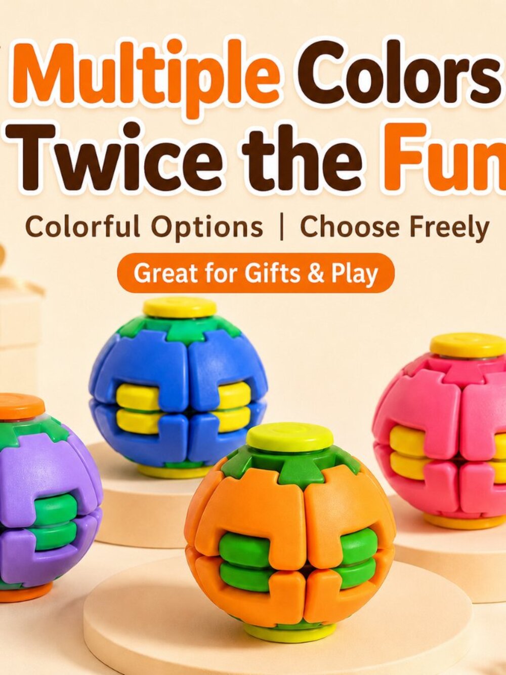 Gear Ball Fidget Toy Pop Rotate Spin Stress Relief Anti-anxiety Desk Fidget Ball